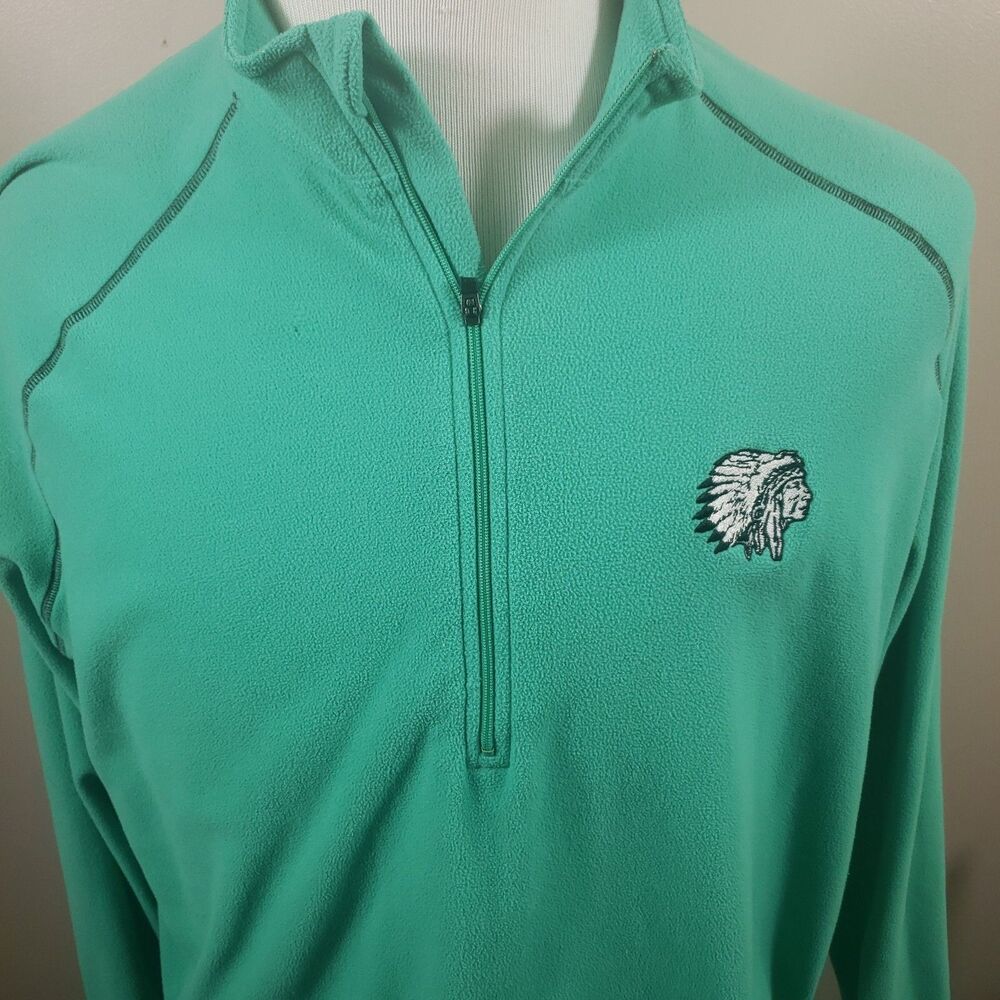 Under Armour Pullover Men's XL Green 1/2 Zip Fleece Indian Chief Native American